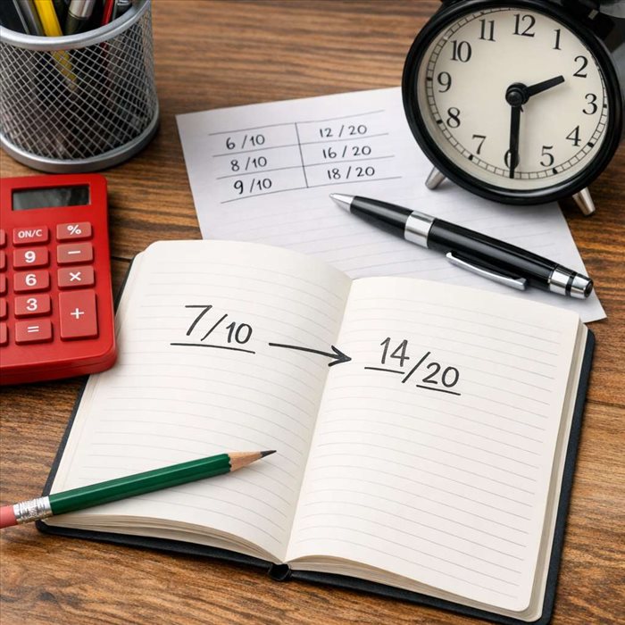 Comment mettre une note sur 10 sur 20 : formule simple