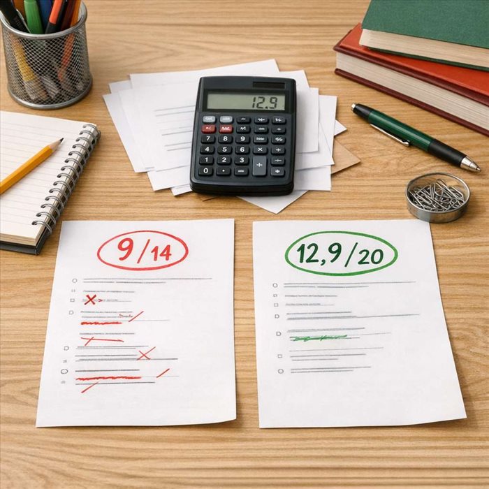 Convertir une note sur 14 en note sur 20 : méthode simple