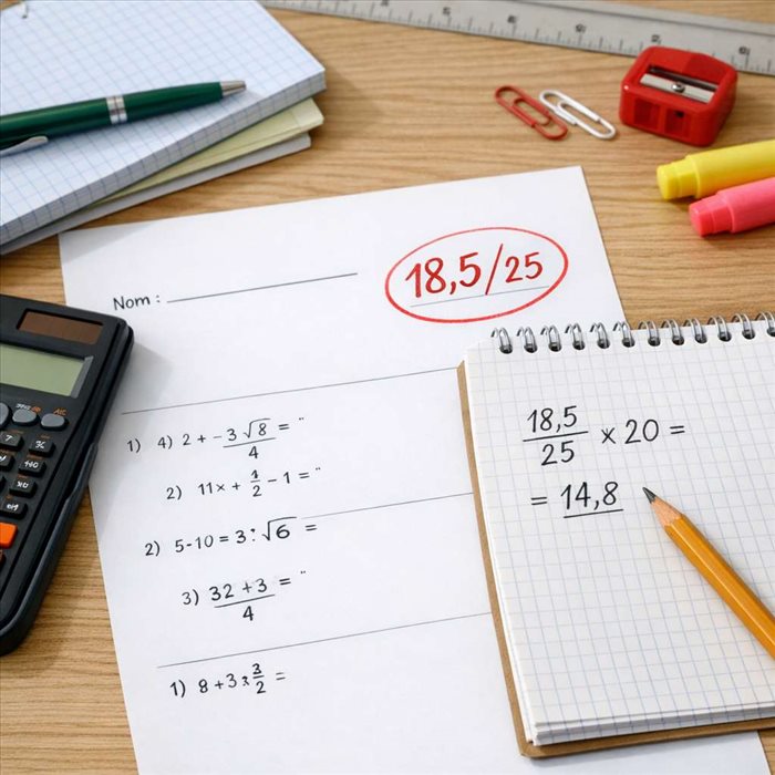 Comment convertir une note sur 25 sur 20 facilement | Guide simple