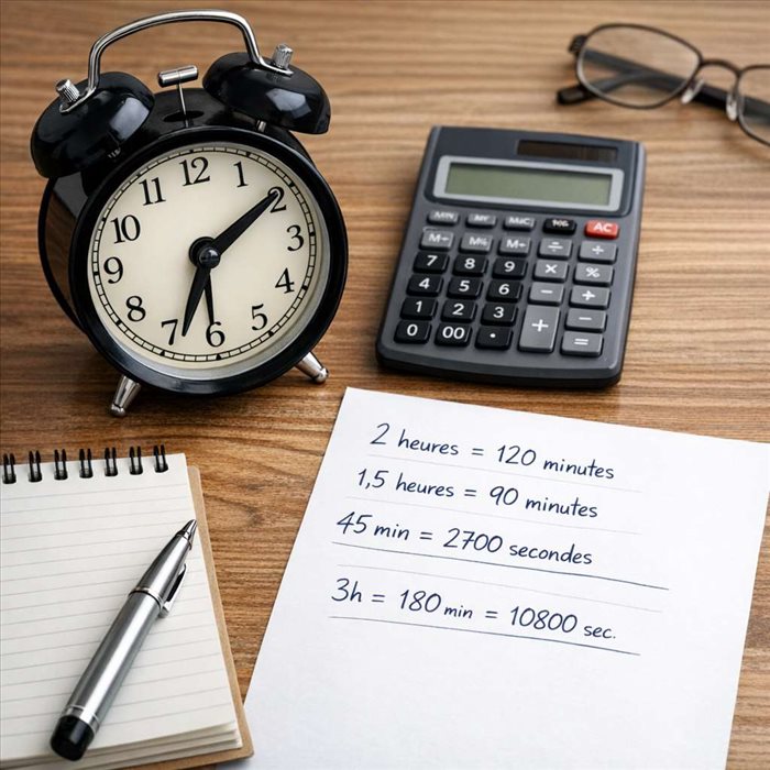Calculer des minutes et secondes à partir d’heures | Guide simple