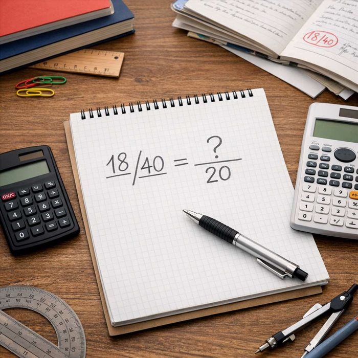 Comment convertir une note sur 40 en note sur 20 facilement ?
